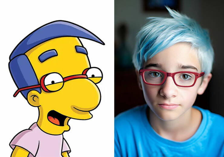 When Fiction Meets Reality: AI-Generated Portraits Of Simpsons Characters