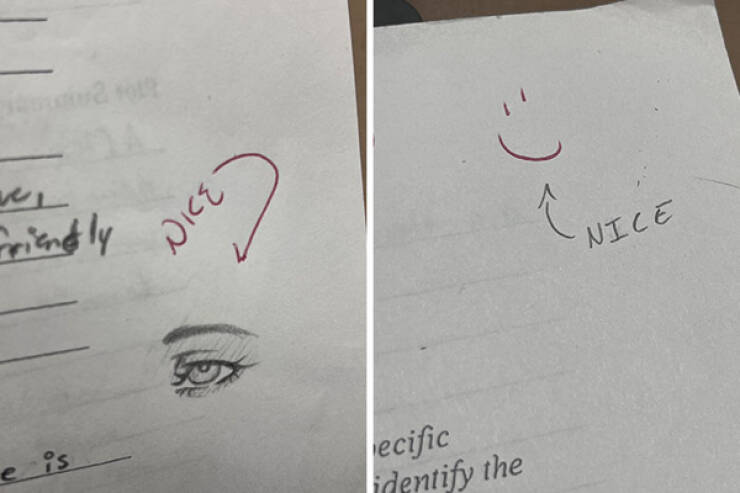 Teachers Humorous Marks On Student Tests