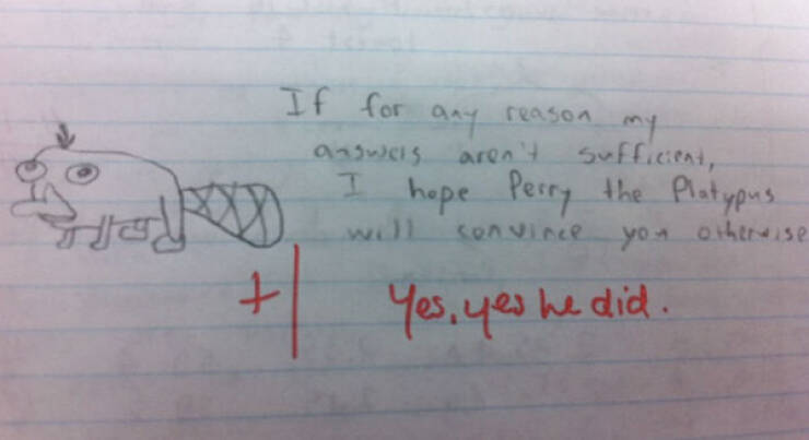 Teachers Humorous Marks On Student Tests