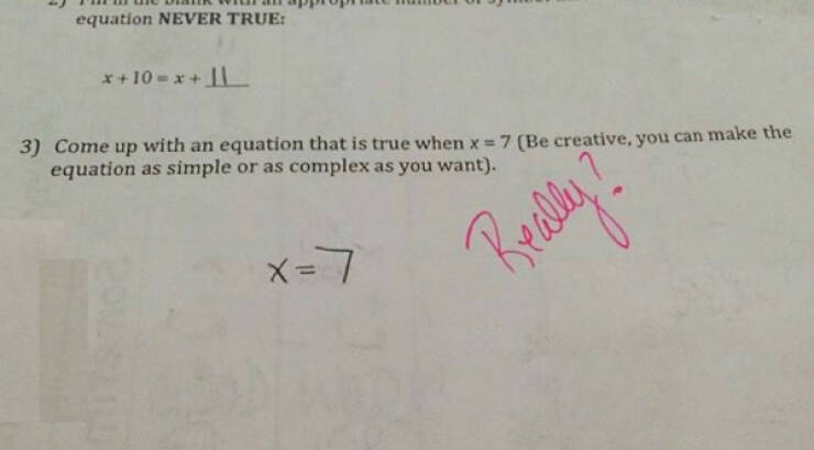 Teachers Humorous Marks On Student Tests