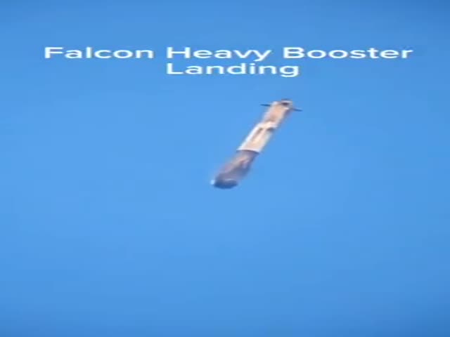 The Return Of The Reusable Booster Of The Falcon Heavy Space Rocket By SpaceX