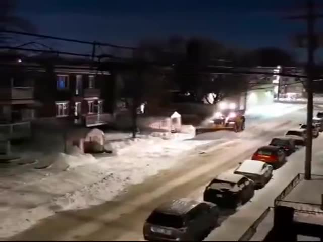 Removing Snow From The Streets In Canada
