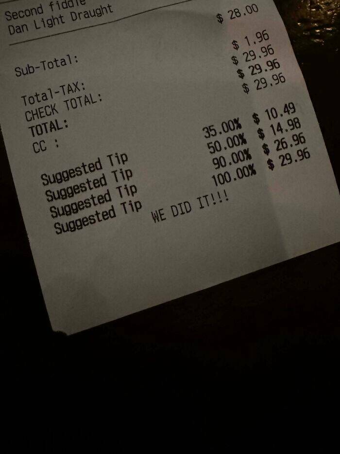 Tipping Takedown: Images Urging An End To Gratuity Culture