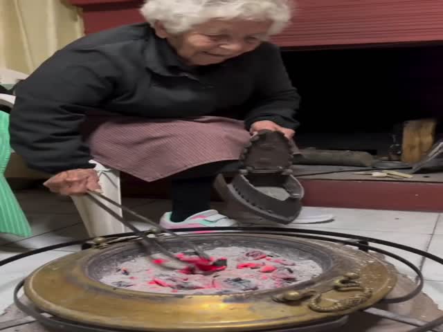 Grandmother And Her Very Old Iron