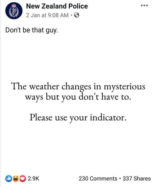Hilarious Highlights From The New Zealand Police Facebook