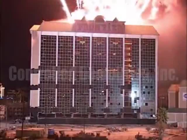Frontier Hotel Demolition In Las Vegas