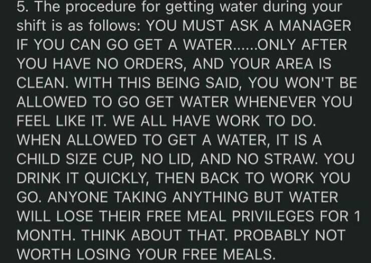 Ridiculous Prohibitions In The Worst Work Environments