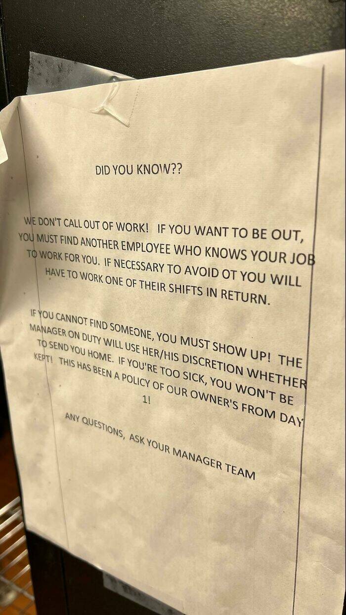 Ridiculous Prohibitions In The Worst Work Environments