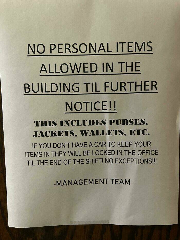 Ridiculous Prohibitions In The Worst Work Environments