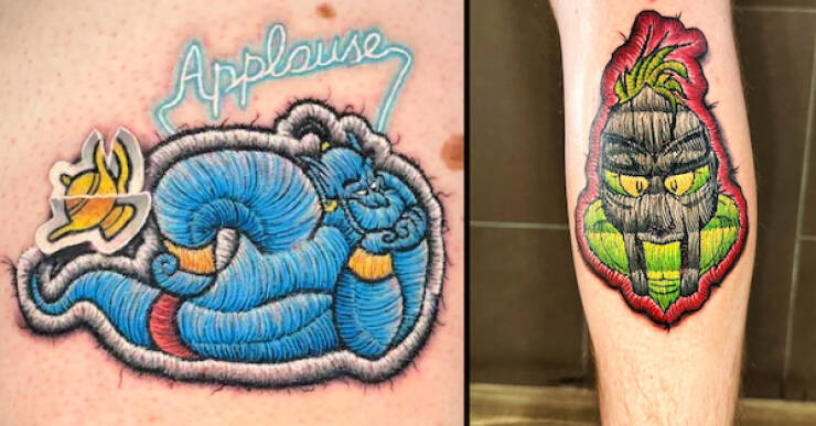 Stunning Embroidery And Patchwork Tattoos