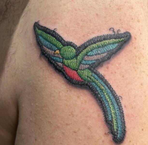 Stunning Embroidery And Patchwork Tattoos