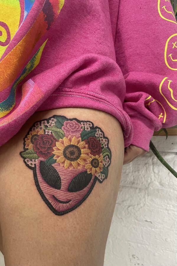 Stunning Embroidery And Patchwork Tattoos