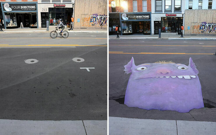 Creative Street Art: Doodled Creatures Popping Up Everywhere