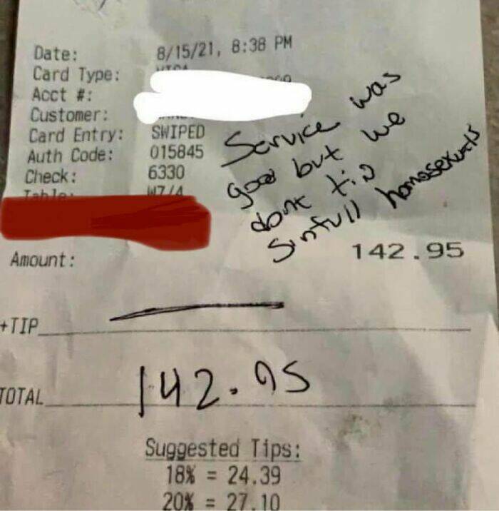 The Most Infuriating Tips Left At Restaurants