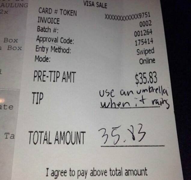 The Most Interesting Receipts Ever