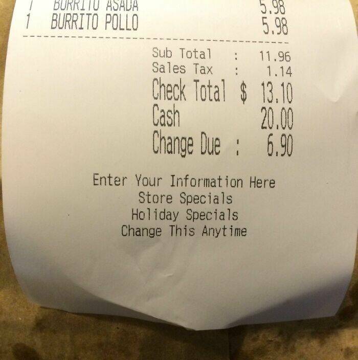 The Most Interesting Receipts Ever