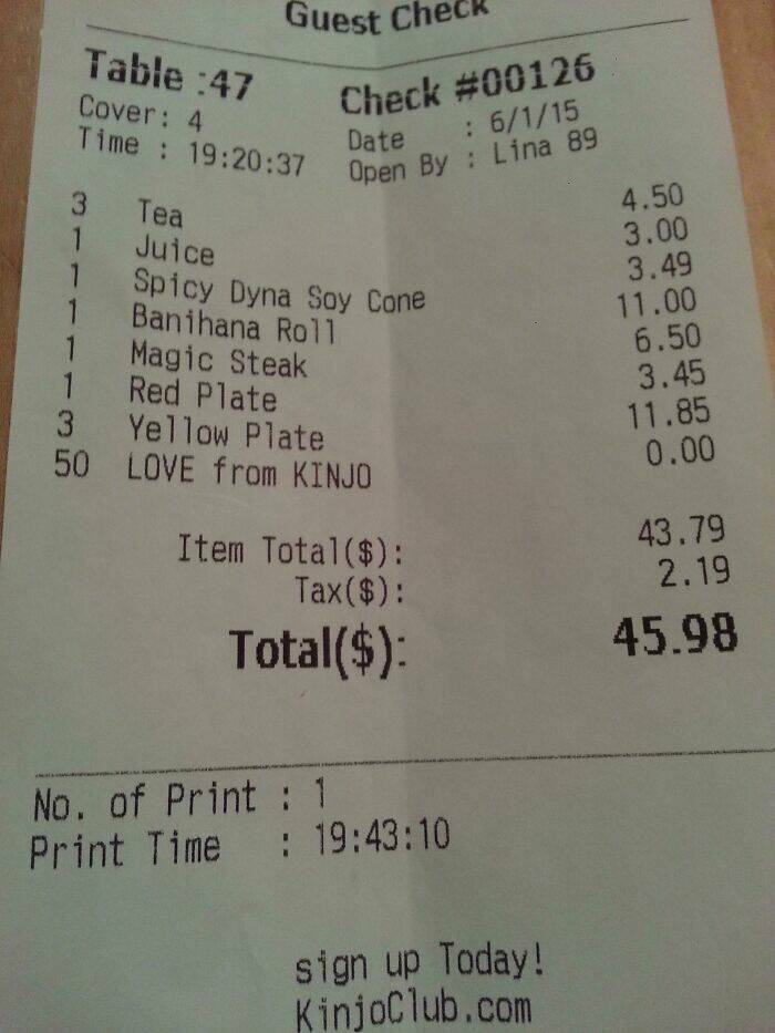 The Most Interesting Receipts Ever