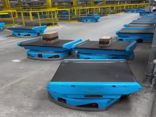 Two Freight Platforms Try To Pass Each Other