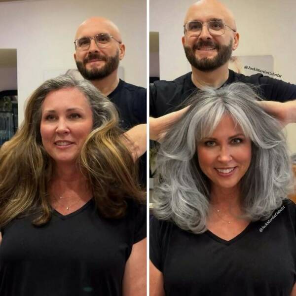 Stunning Transformations: Before And After Going Gray Naturally