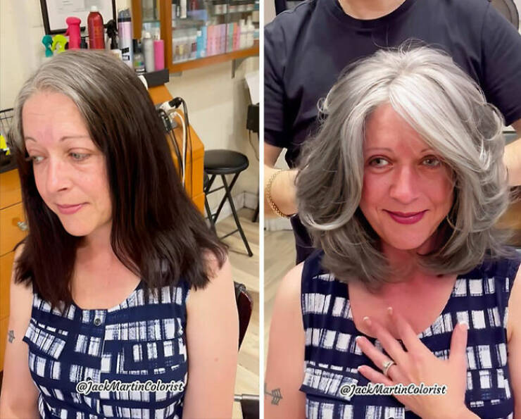 Stunning Transformations: Before And After Going Gray Naturally
