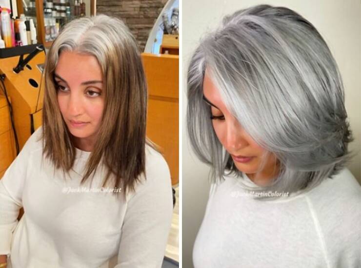 Stunning Transformations: Before And After Going Gray Naturally