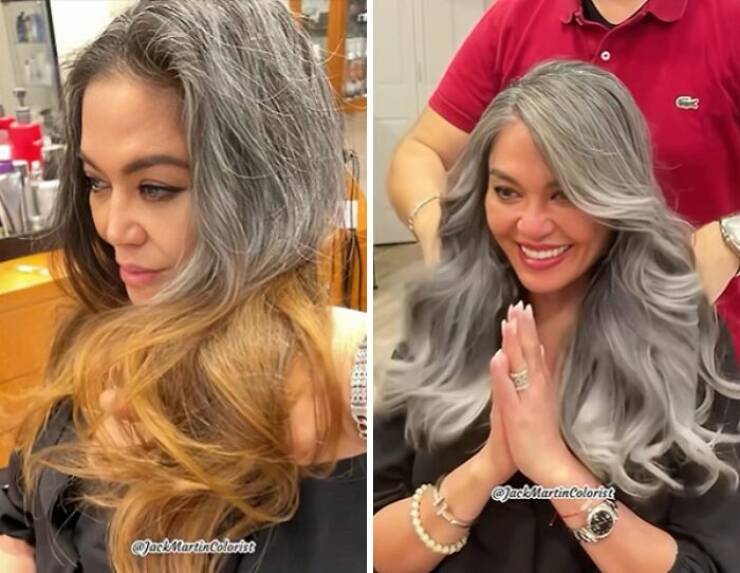 Stunning Transformations: Before And After Going Gray Naturally