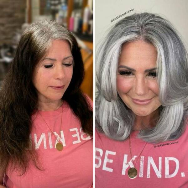Stunning Transformations: Before And After Going Gray Naturally