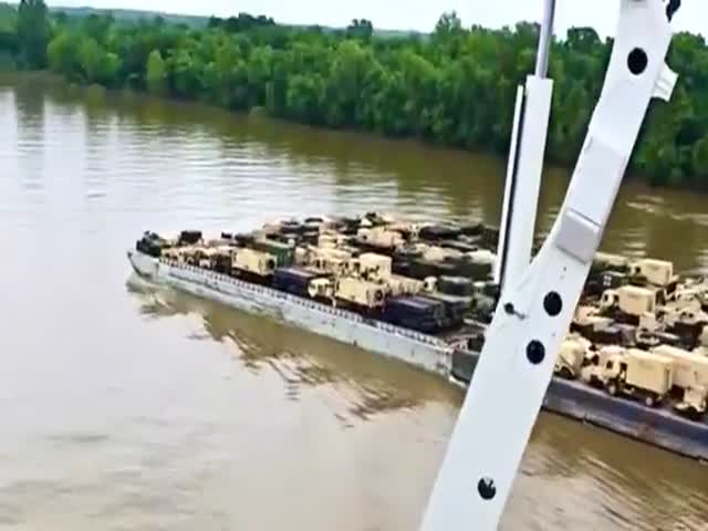 Military Vehicle Transport On Ohio River