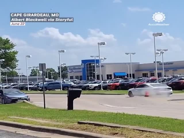 Road Splits From a Heatwave Right Before a Car Drives Over It