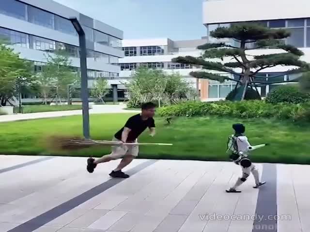 Company Abusing Their Humanoid Robot to Show Its Balancing Capabilities