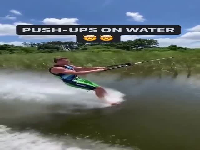 Guy Does Pushups on Water