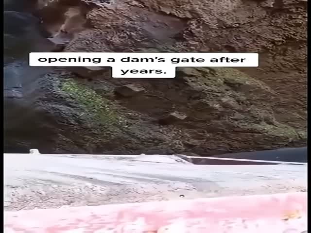 Gate Of A Dam Is Opened After Years