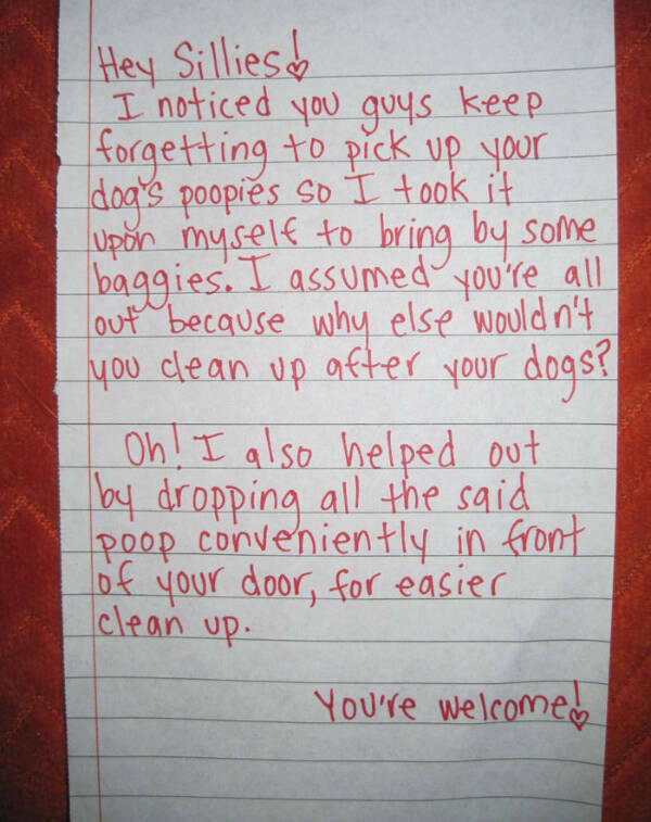 Passive-Aggressive Posts from Across the Fence