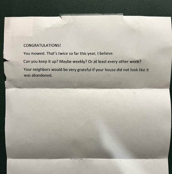 Passive-Aggressive Posts from Across the Fence