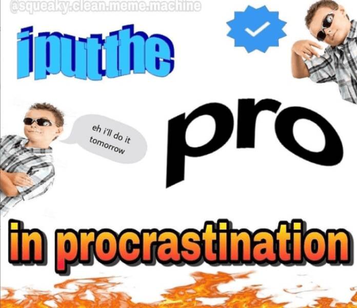 Relatable Memes for Professional Procrastinators
