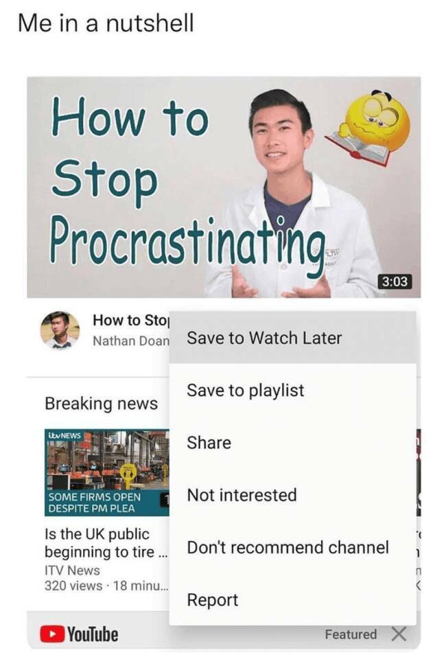 Relatable Memes for Professional Procrastinators