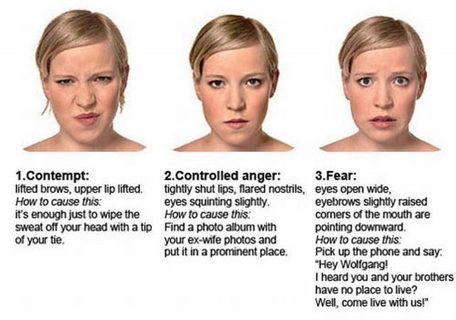 Women facial expressions (4 pics)