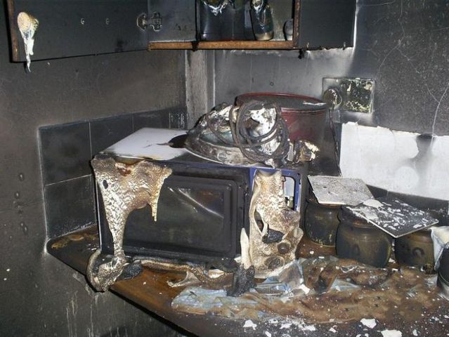 Microwave oven explosion (6 photos)