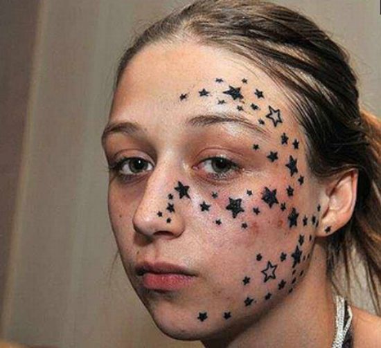 She asked 3 stars on her face… she got 56! (13 pics)
