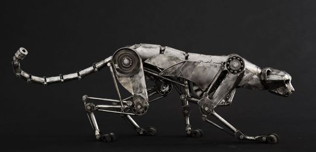 Mechanical cheetah in Steampunk style (6 photos + 1 gif)