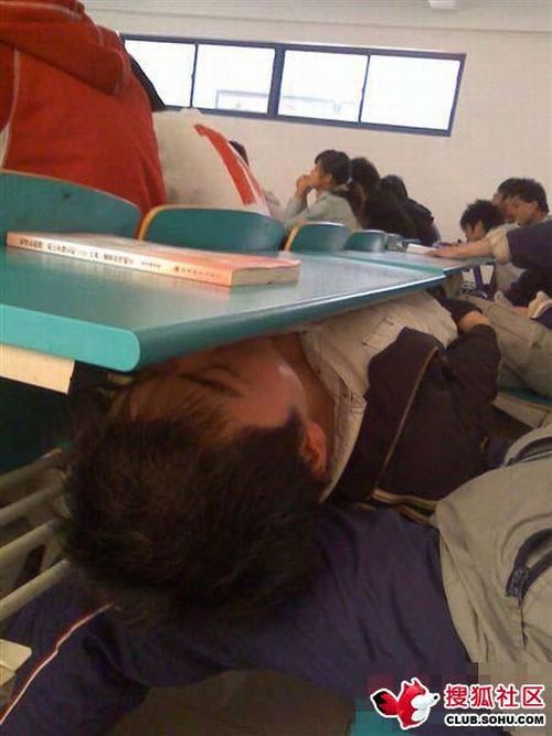 How to sleep during a lesson (6 pics)