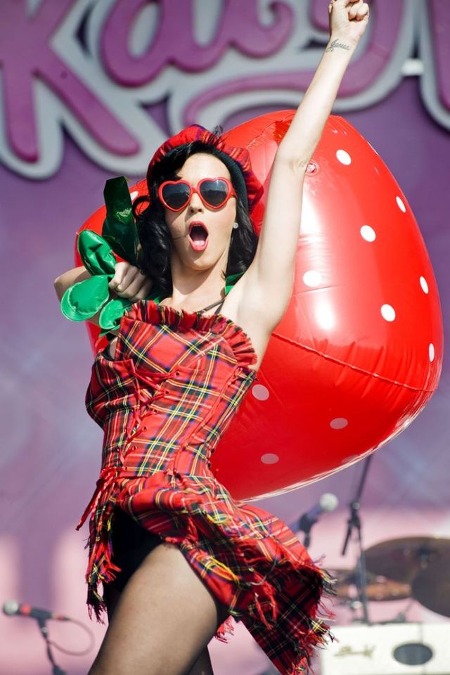 Katy Perry performing at the “T in the Park” music festival in Kinross ...