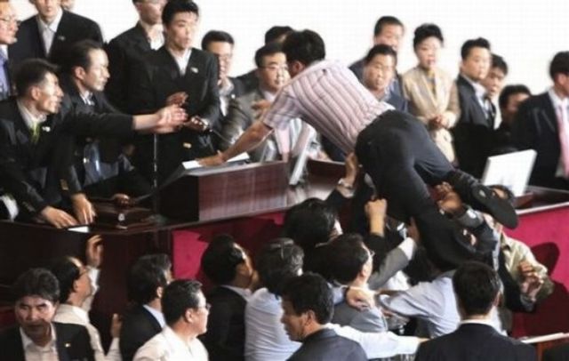 The fight in South Korean Parliament (20 pics+1 video)