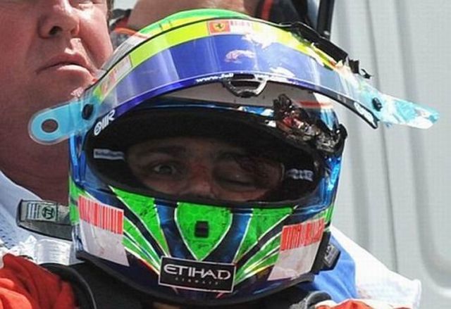 Felipe Massa is a very lucky man (13 pics + 2 videos)