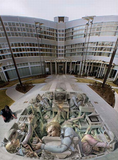 The amazing 3D chalk drawings of the street artist Kurt Wenners (12 pics)
