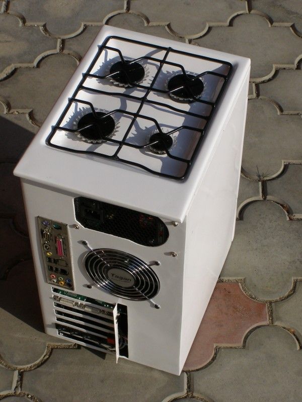 Very cool PC modding – mini gas cooker (50 pics)