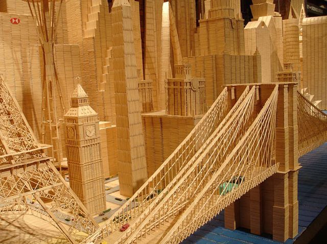 A miniature city made out of millions of toothpicks (16 pics)