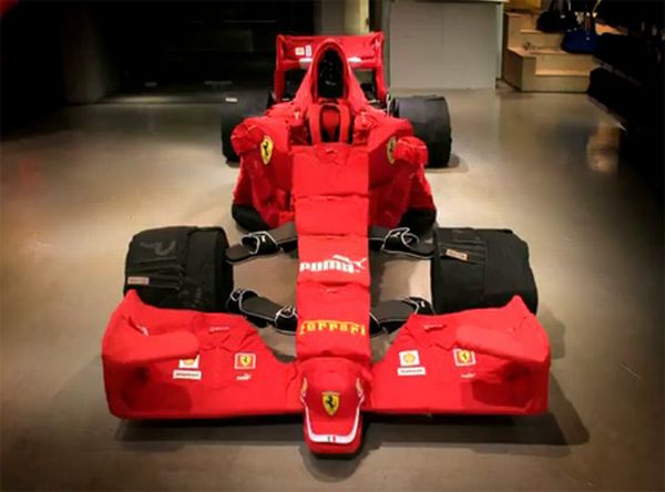 Ferrari F1 car made out of clothes (9 pics)