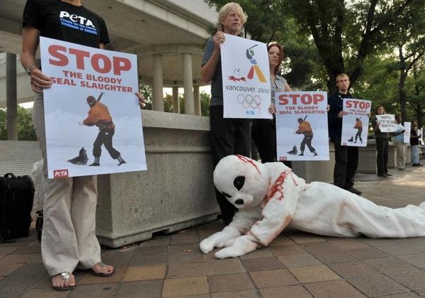 PETA manifestation for seal protection (10 pics)