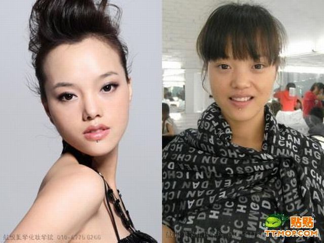 Girls with and without makeup (11 pics)